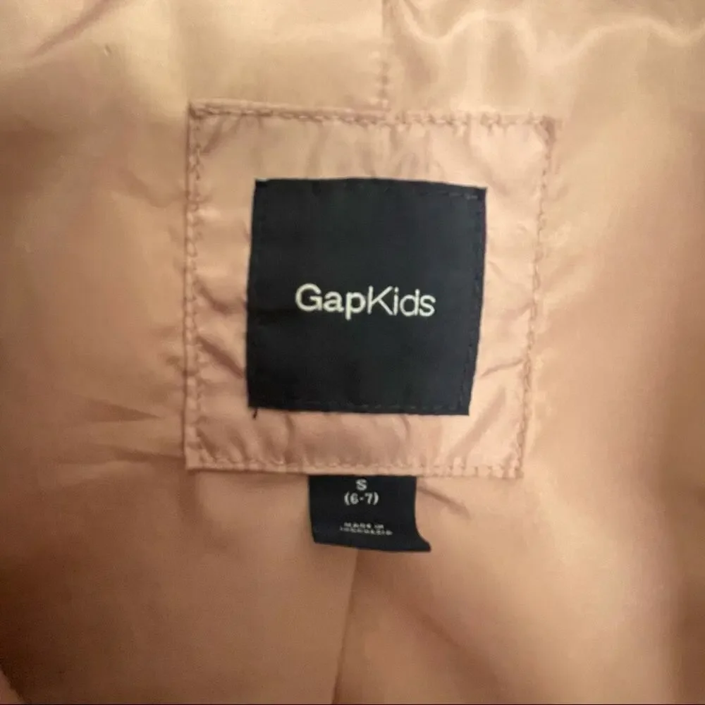 Gap Kids girls blush pink asymmetrical zip quilted puffer jacket